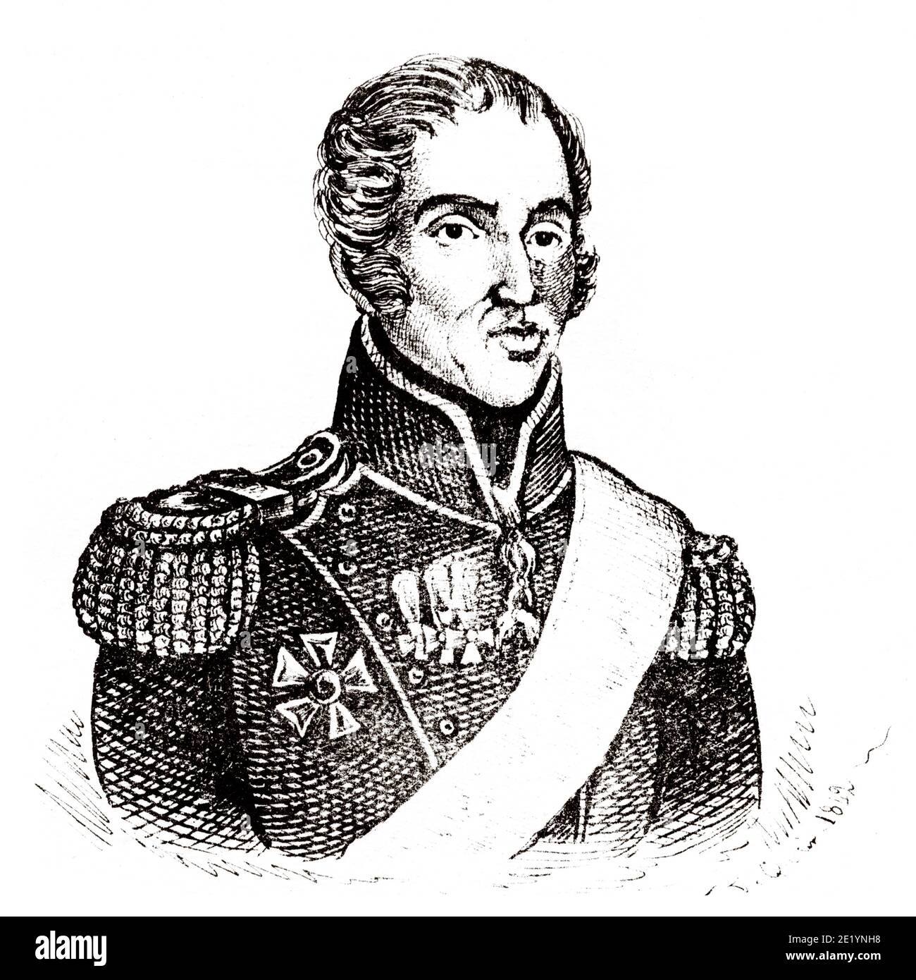 Portrait of Charles X (1757-1836). King of France from 1824 to 1836. House of Bourbon. History of France, from the book Atlas de la France 1842 Stock Photo