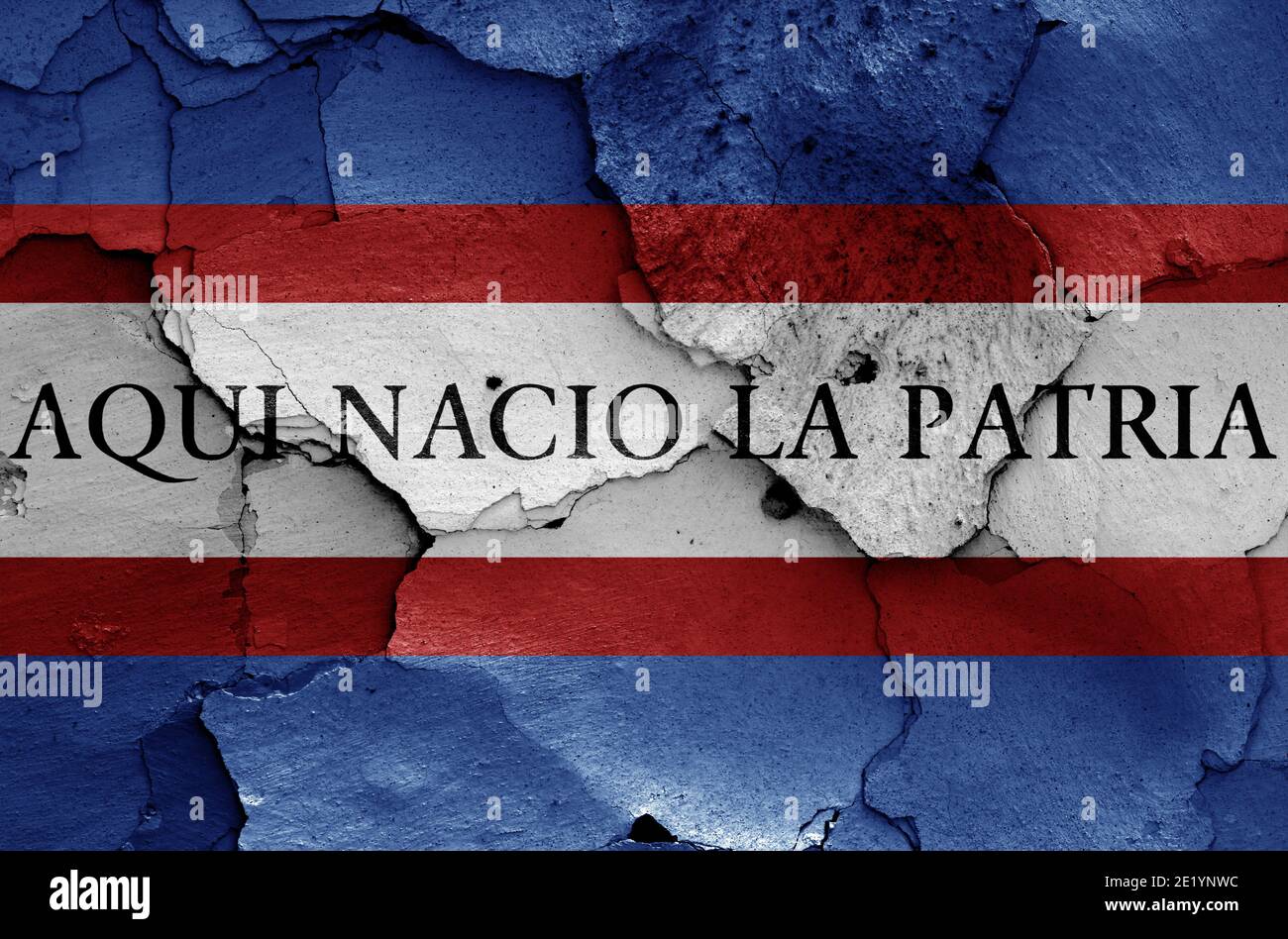 flag of Soriano Department painted on cracked wall Stock Photo