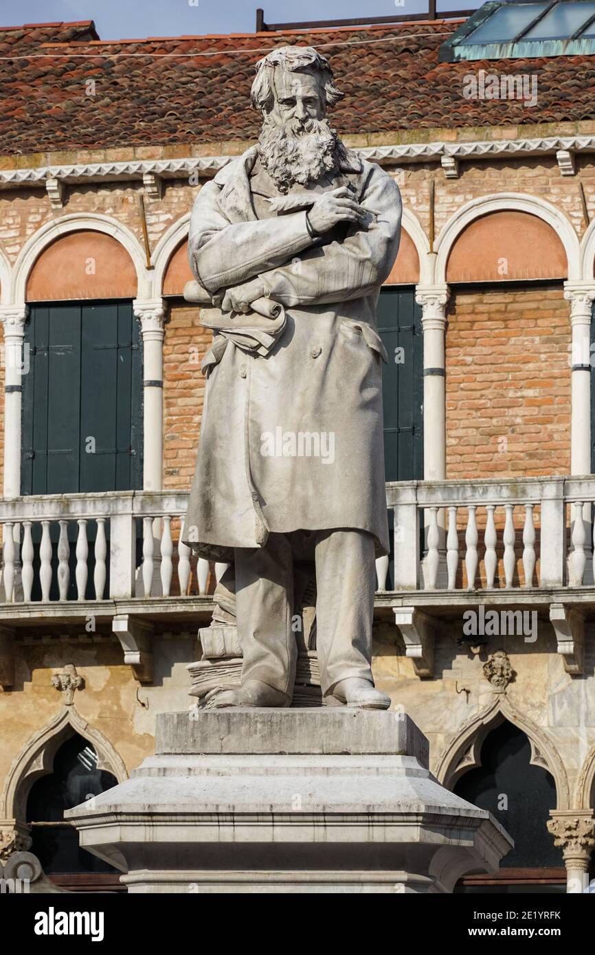 Statue of Niccolò Tommaseo on Campo Santo Stefano in Venice, Italy Stock Photo