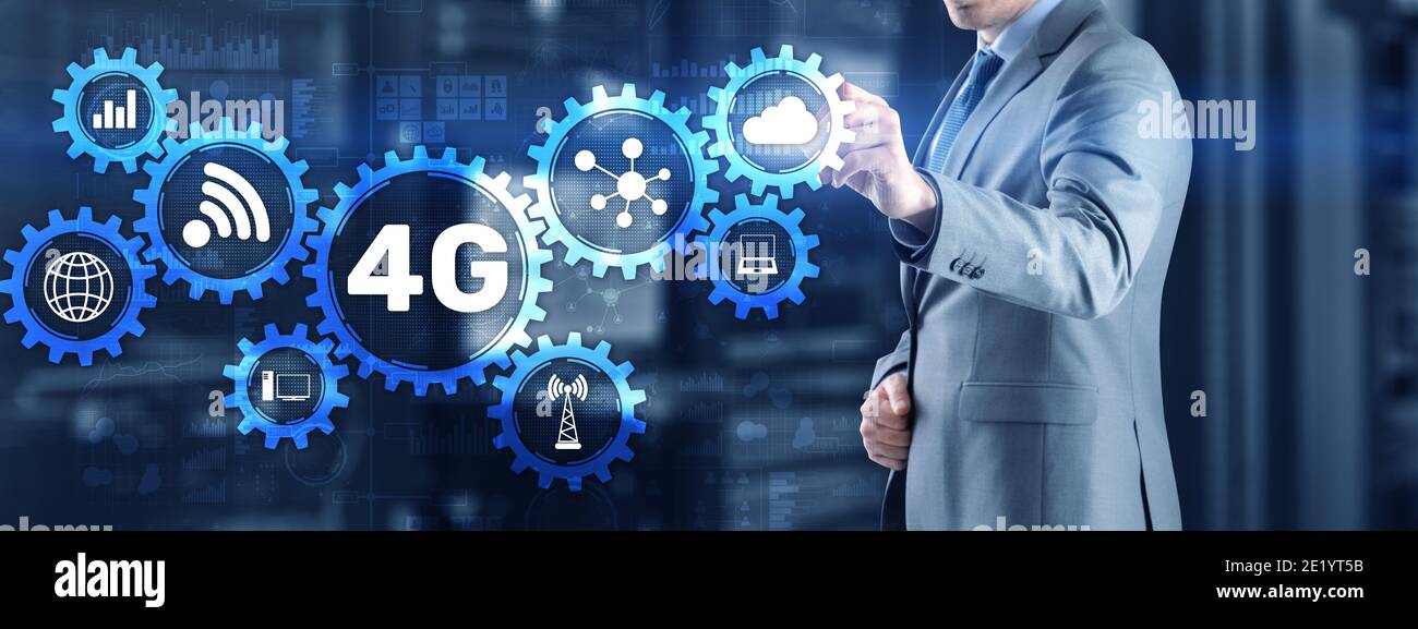 4G High-speed internet connection telecommunication concept Stock Photo ...