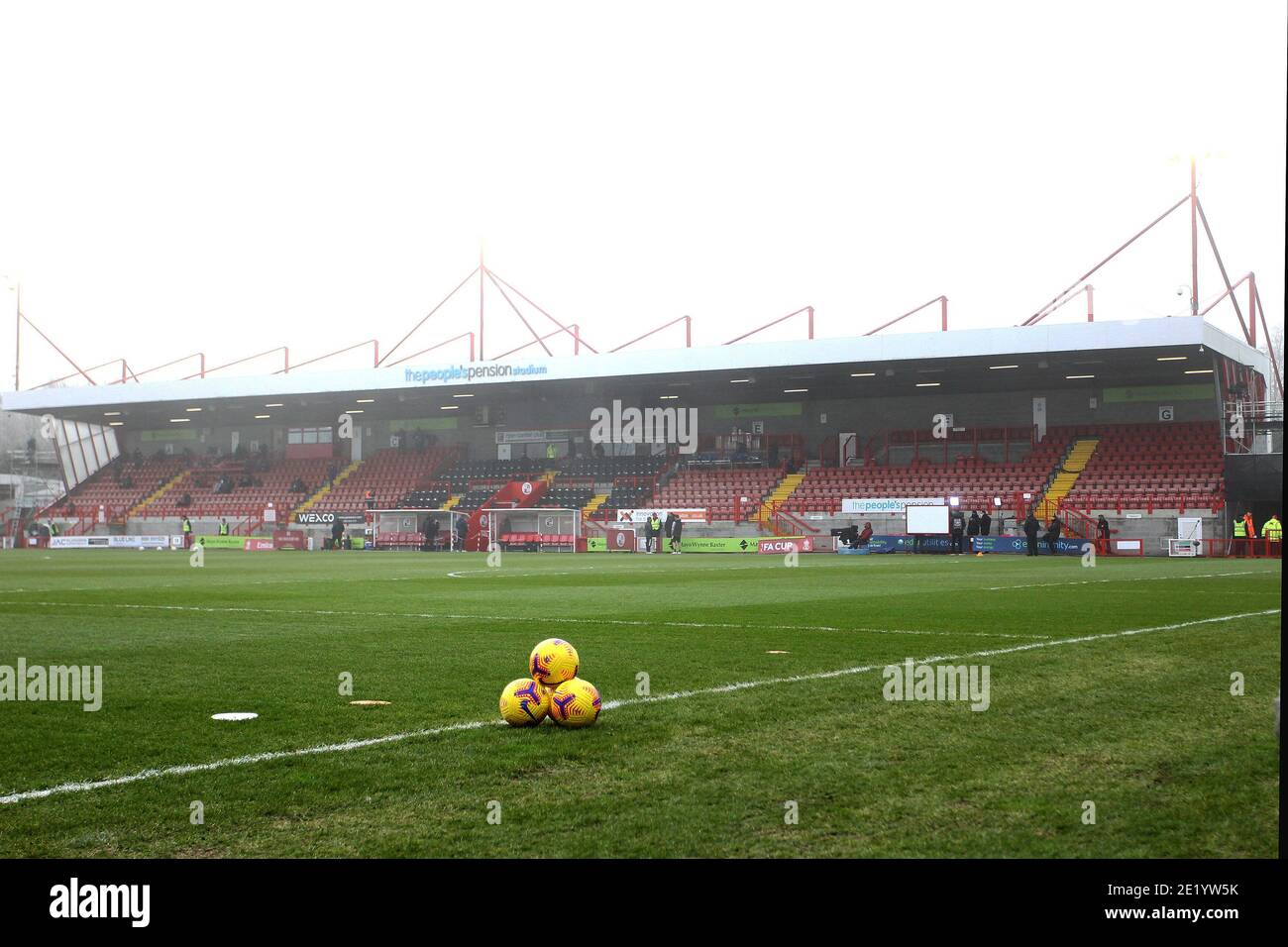 Crawley, UK. 10th Jan, 2021. CRAWLEY, ENGLAND - JANUARY 10: A general view during The FA Cup Third Round between Crawley Town and Leeds United at The People's Pension Stadium, Crawley, UK on 10th January 2021 Credit: Action Foto Sport/Alamy Live News Stock Photo
