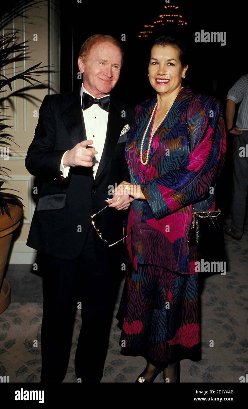 Red Buttons and wife Alicia at a hand and footprint ceremony for