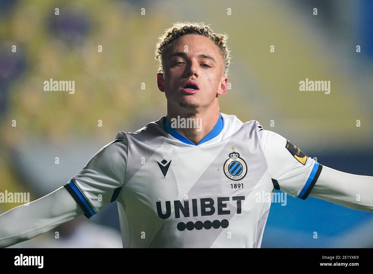 Club's Noa Lang celebrates after scoring the 1-3 goal during a soccer match  between RSC Anderlecht and Club Brugge KV, Thursday 20 May 2021 in Anderle  Stock Photo - Alamy