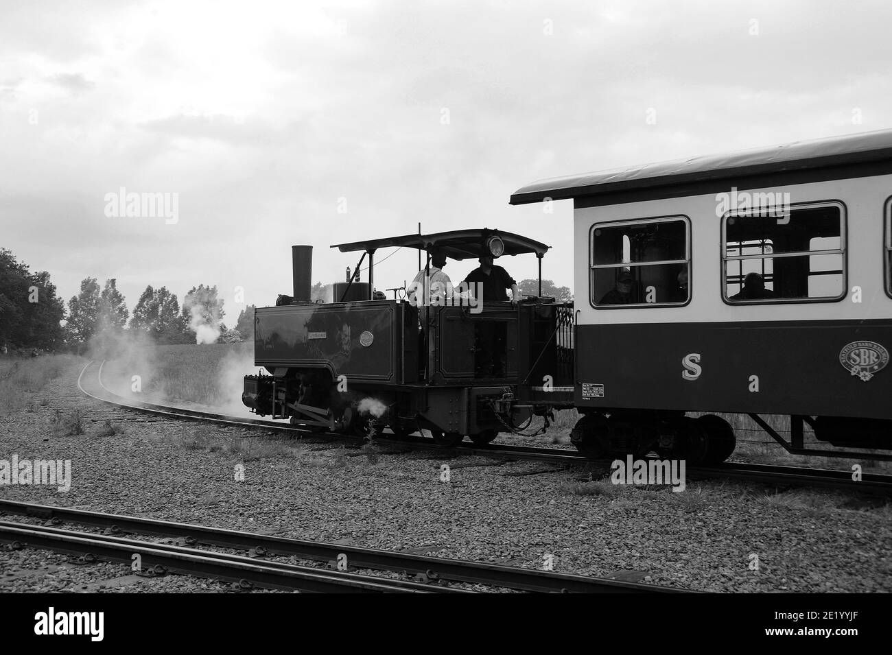 'Saccharine' at the rear of a train hauled by SBR No. 9 as it heads for the balloon loop. Stock Photo