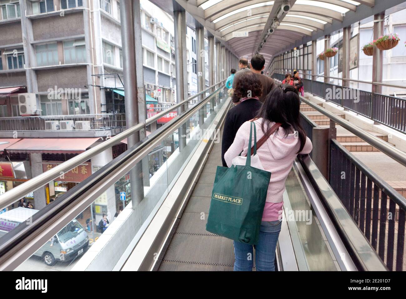 CentralMidlevels escalators, one of the longest outdoor covered