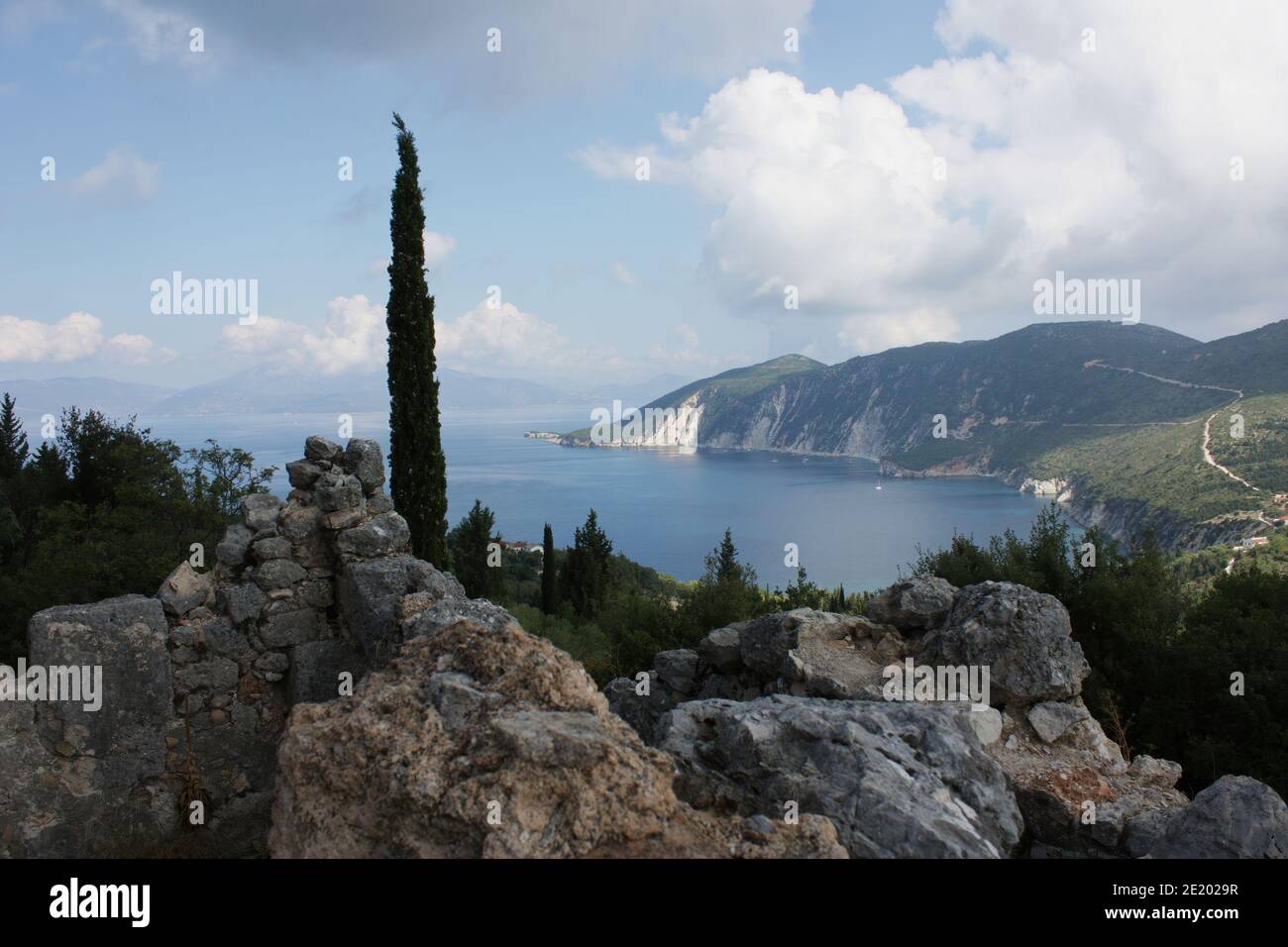 The legendary school and home of the ancient poet Homer (author Odysea, Illiada) on the island of Ithaca Stock Photo