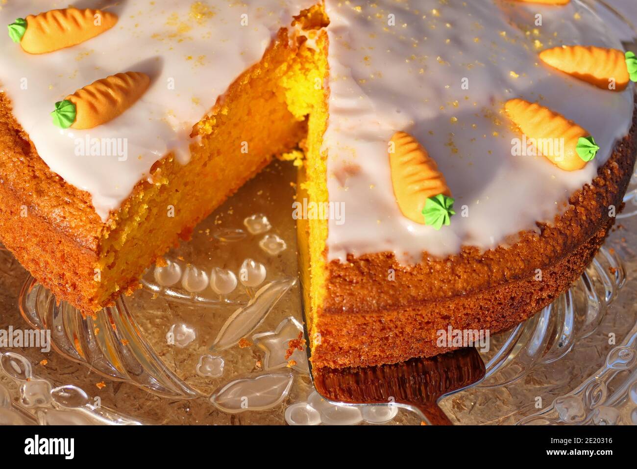 Homemade Carrot Cake, Baked According To Grandmother S Recipe Stock