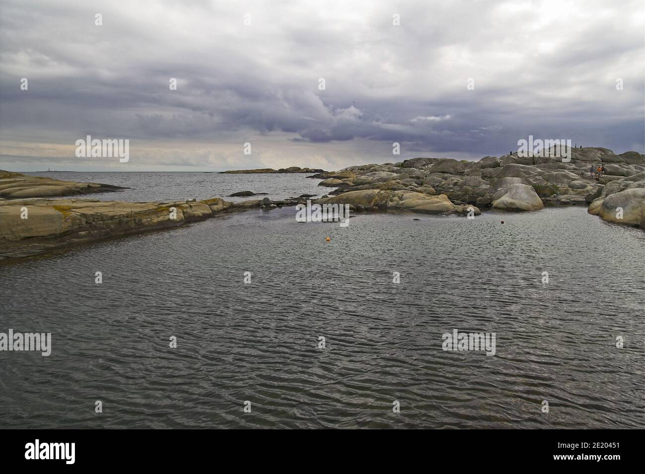 Verdens Ende; Norway, Norwegen; Tiny islets and rocks in the sea. Sea landscape with rock formations. Kleine Inseln und Felsen im Meer. Seelandschaft Stock Photo