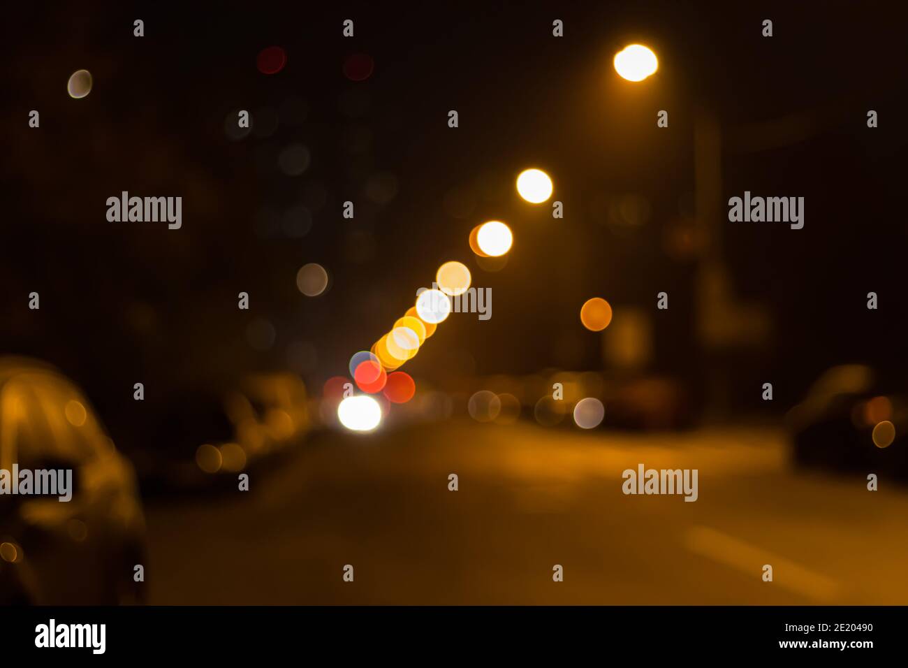 Abstract image of bokeh lights on the city road Stock Photo - Alamy