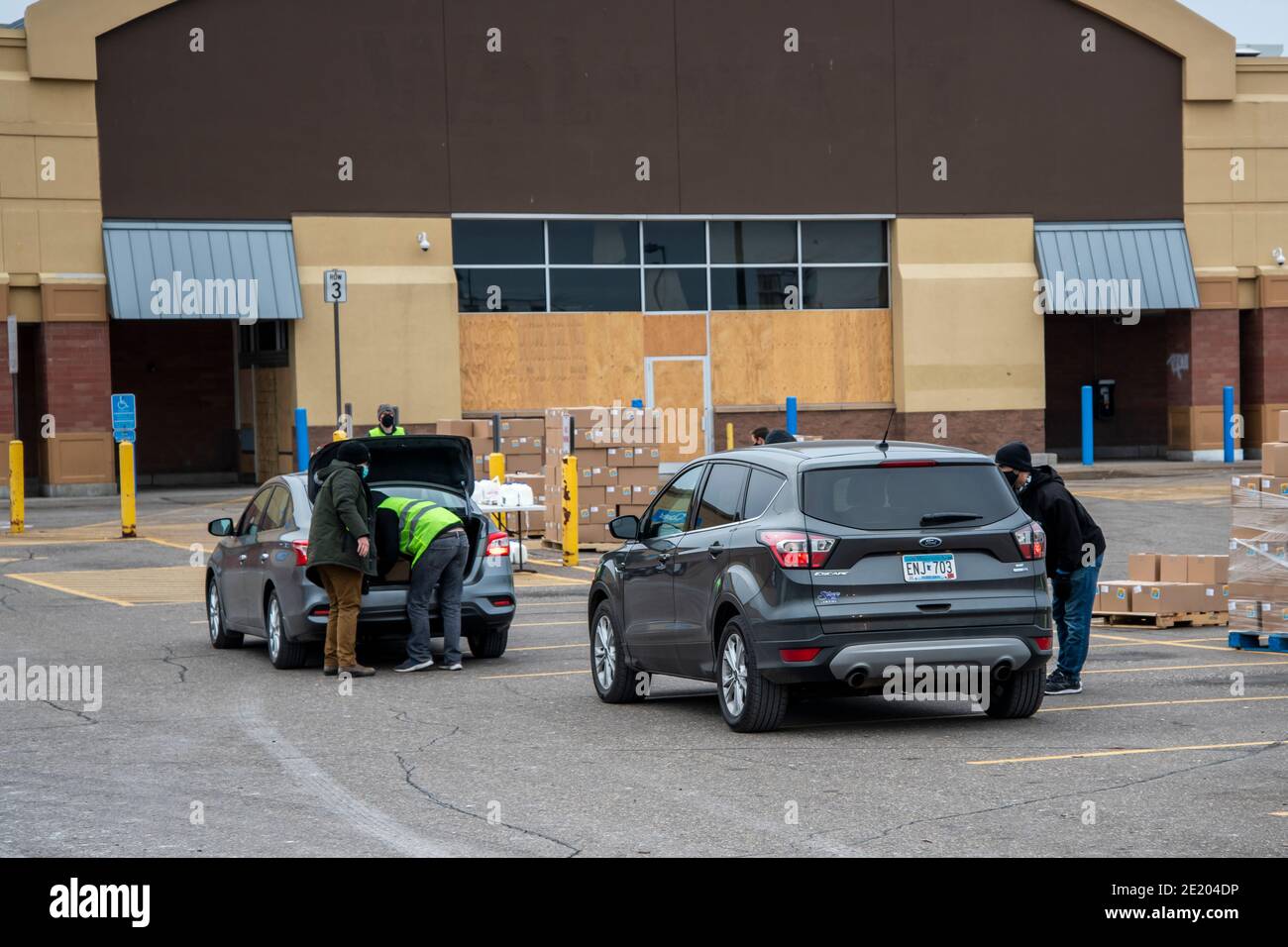 St. Paul, Minnesota. Food provided by the USDA and distributed through a local church through