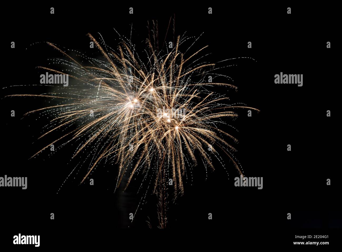 New year eve fireworks over city Cacak, West Serbia Stock Photo