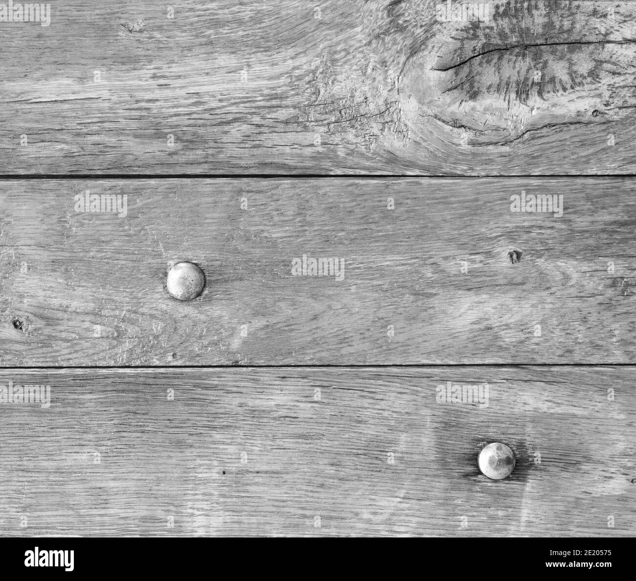 Detail of a Wooden door with brass rivets Stock Photo Alamy