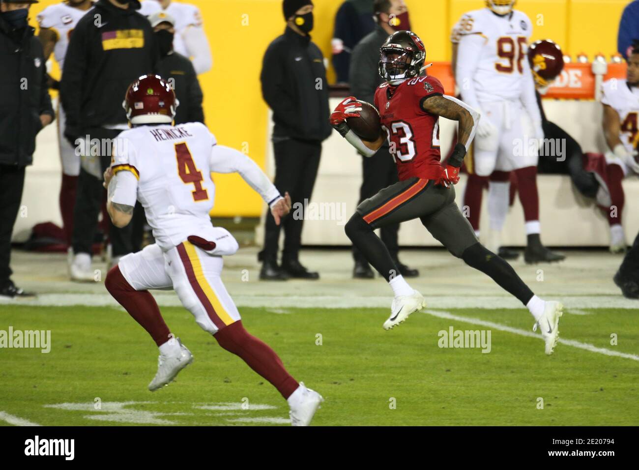 Cornerback (23) Sean Murphy-Bunting of the Tampa Bay Buccaneers against the  Indianapolis Colts in an NFL football game, Sunday, Nov. 28, 2021, in  Indianapolis, IN. The Buccaneers defeated the Colts 38-31. (AP