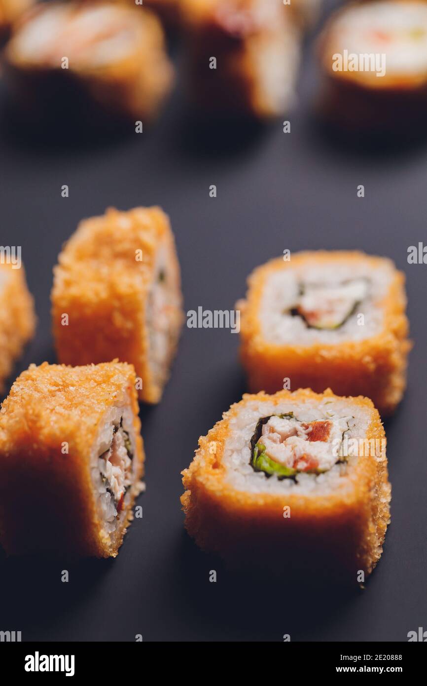 sushi rolls tempura,japanese food style ,Traditional Japanese cuisine