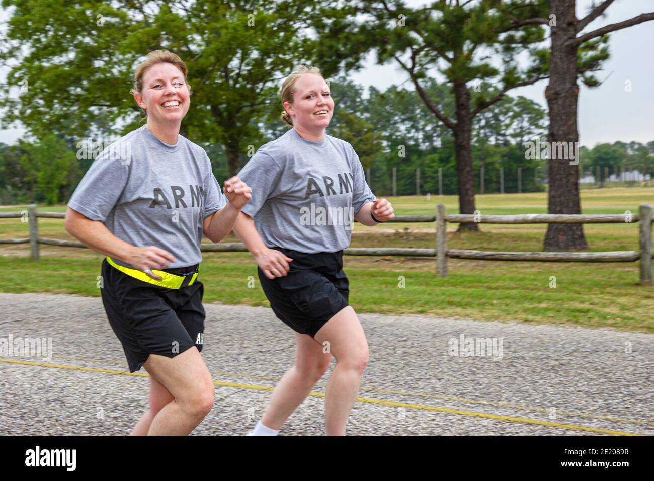Alabama Mobile Brookley Center centre Army National Guard,Physical Training Program woman female women,runners joggers, Stock Photo