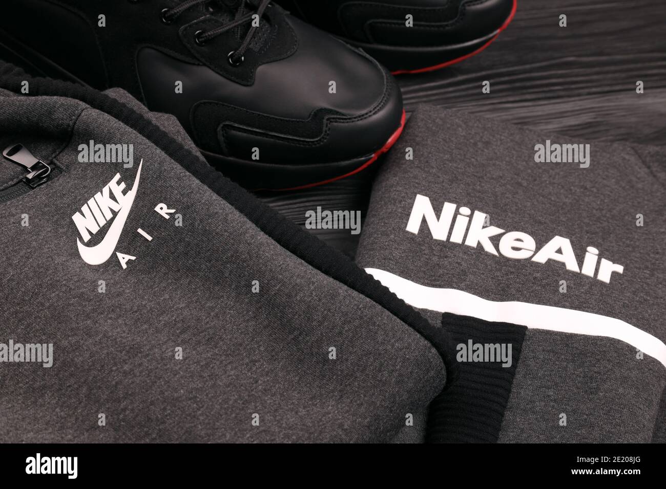 KHARKOV, UKRAINE - DECEMBER 20, 2020: Nike brand clothes and shoes  sportwear kit. Nike is American multinational corporation engaged in  manufacturing Stock Photo - Alamy