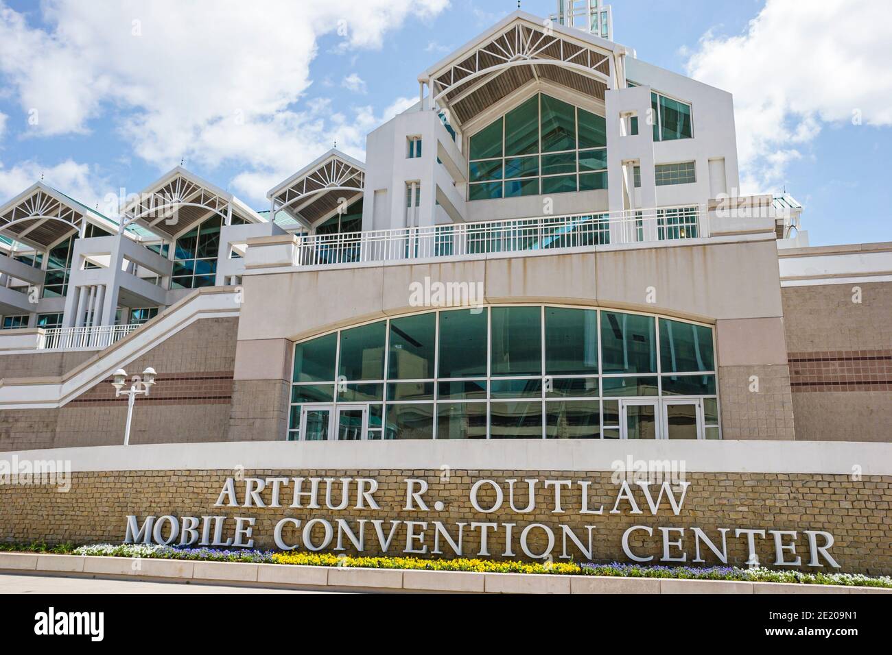 Alabama Mobile Water Street Arthur Outlaw Convention Center centre,outside exterior front entrance, Stock Photo