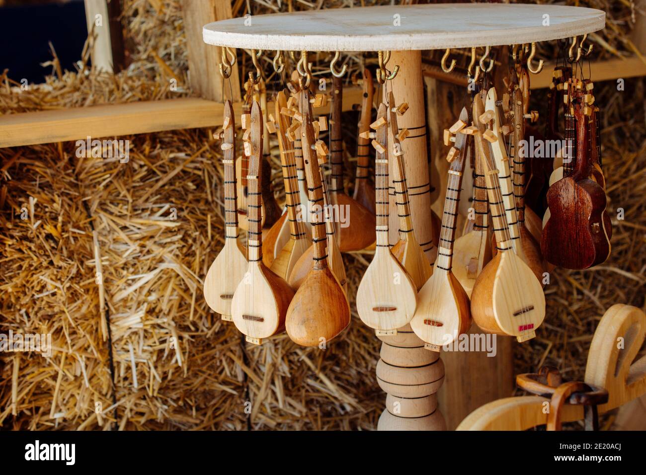 the classic turkish string instrument Saz, baglama Stock Photo Alamy