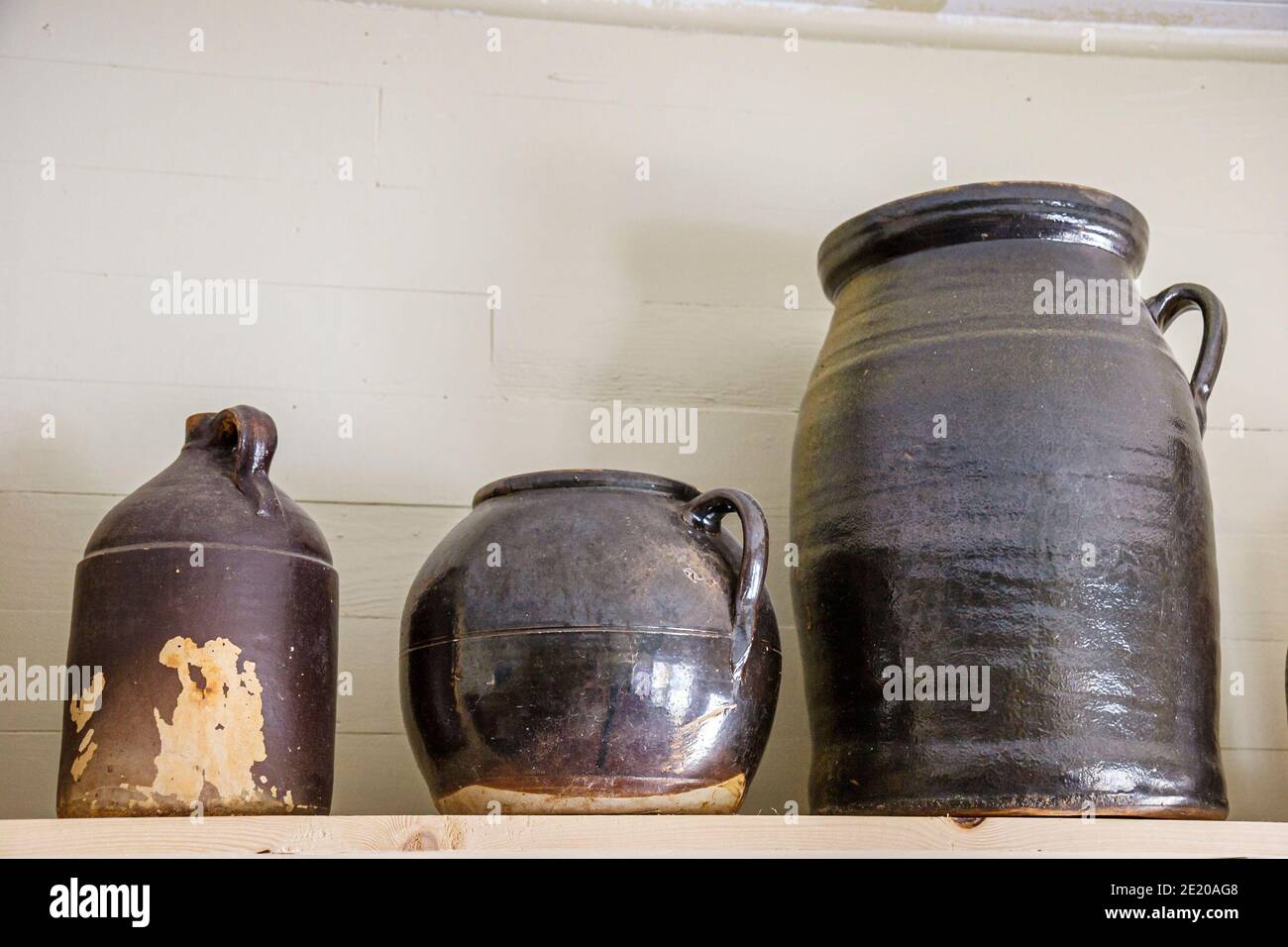 Alabama Monroeville Pottery by Williams antique jugs, Stock Photo
