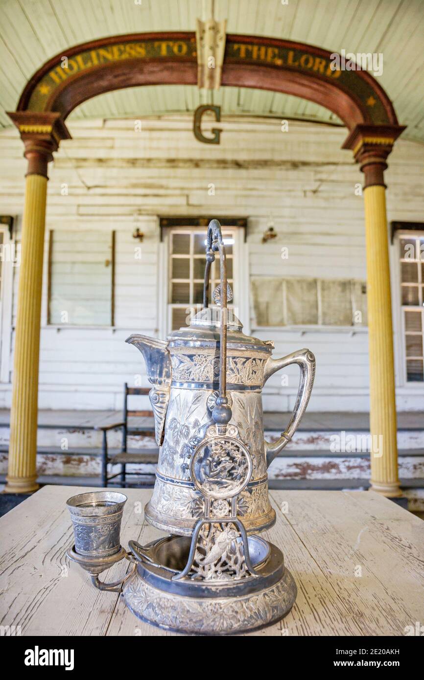 Alabama Perdue Hill Masonic Lodge No. 3 built 1824,inside interior antiques artifacts Stock