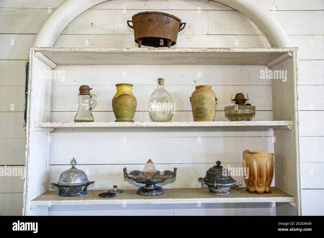 Alabama Perdue Hill Masonic Lodge No. 3 built 1824, inside interior antiques artifacts Stock