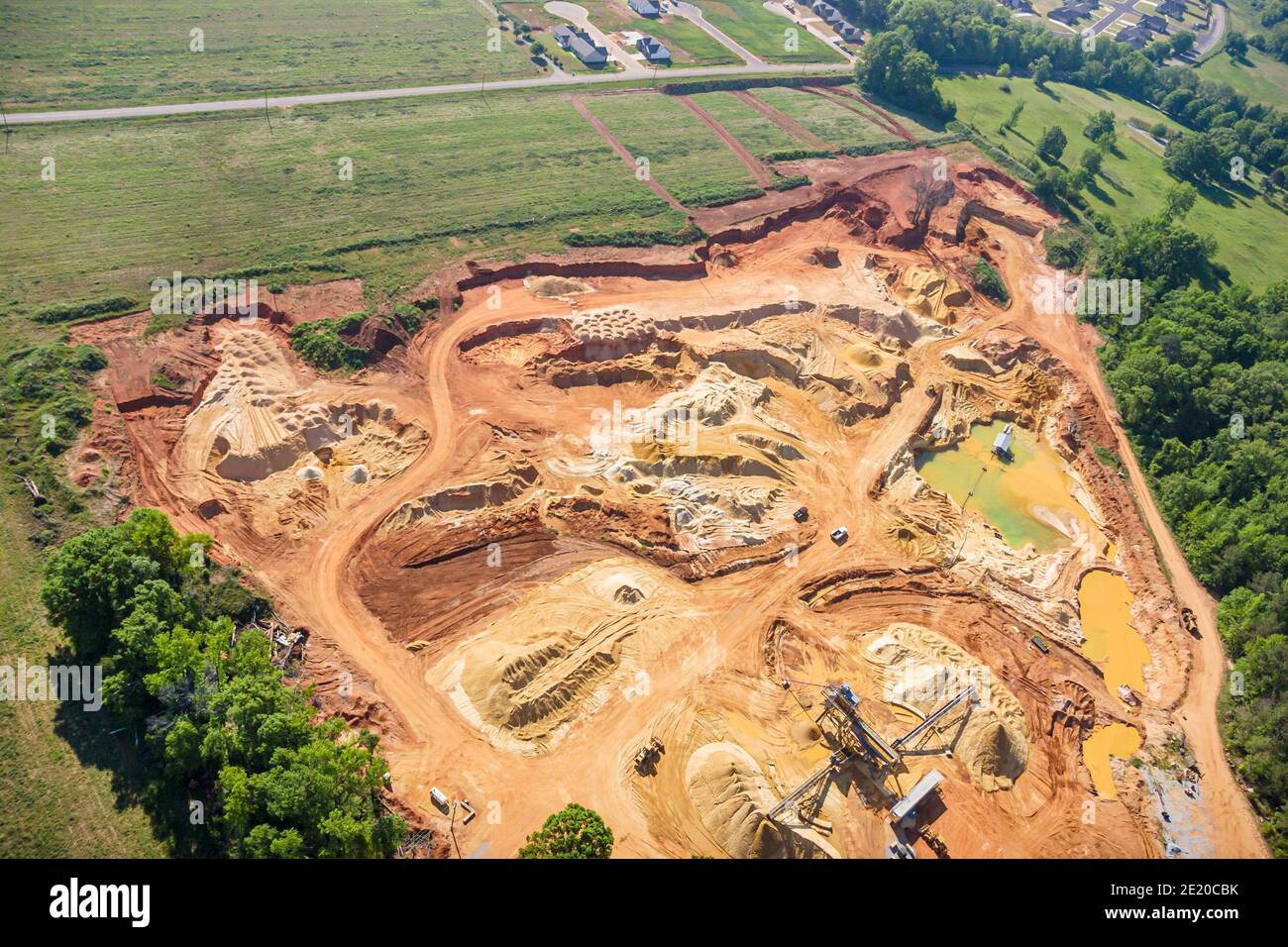 Tuscaloosa Alabama,aerial overhead view,sand pit natural resources fill