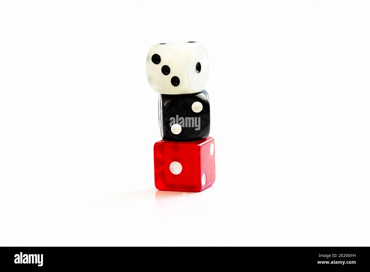 Dice showing three hi-res stock photography and images - Alamy