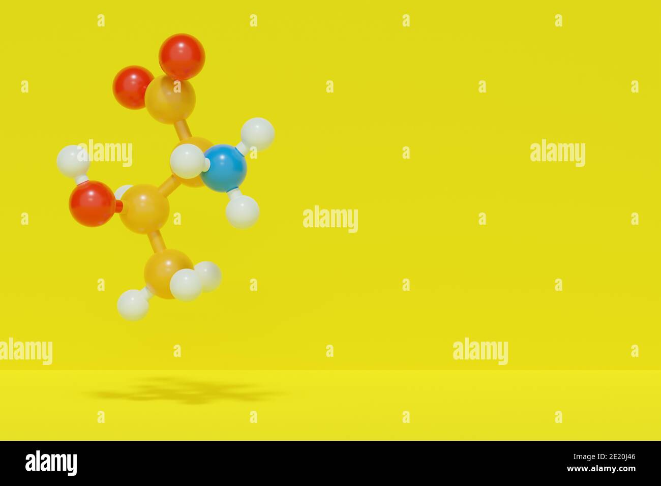 Threonine (l-threonine, Thr, T) amino acid molecule. 3D rendering. Ball ...