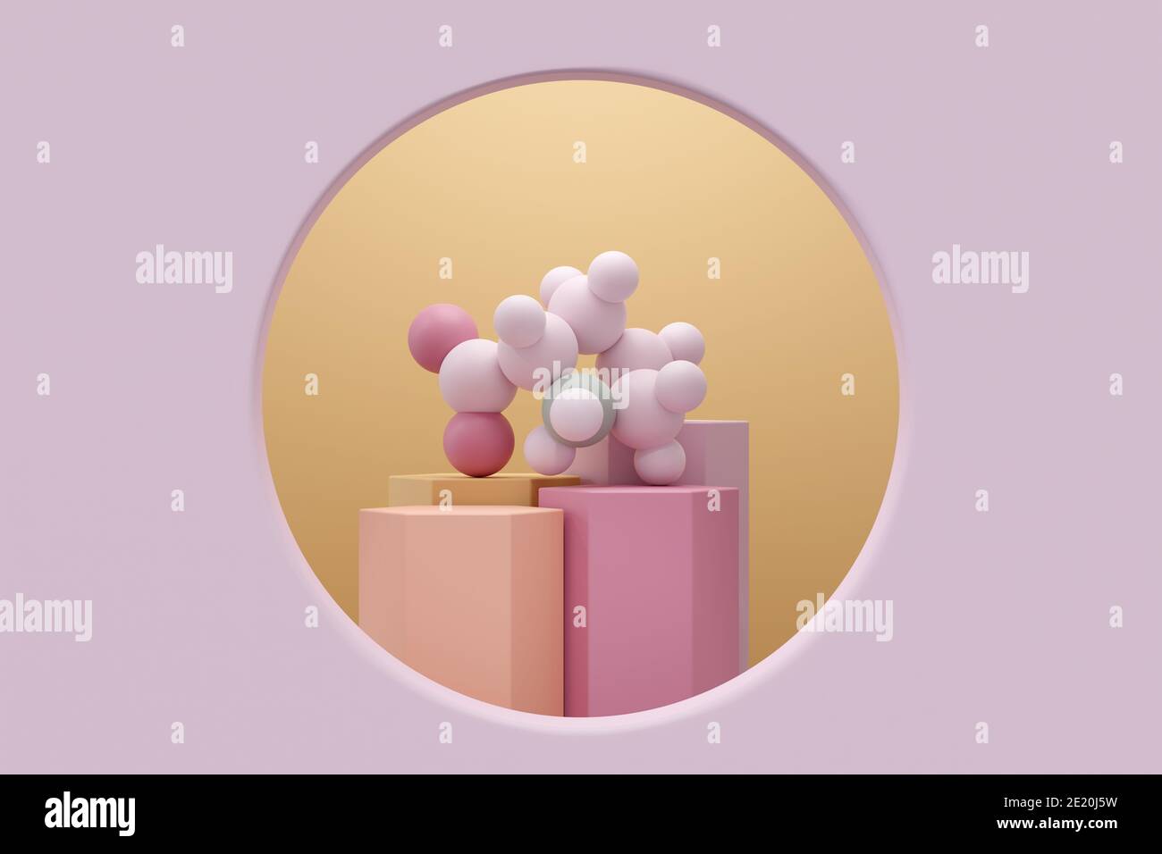Proline (l-proline, Pro) amino acid molecule. 3D rendering. Atoms shown as color-coded spheres (oxygen dark pink, nitrogen light green, carbon light p Stock Photo