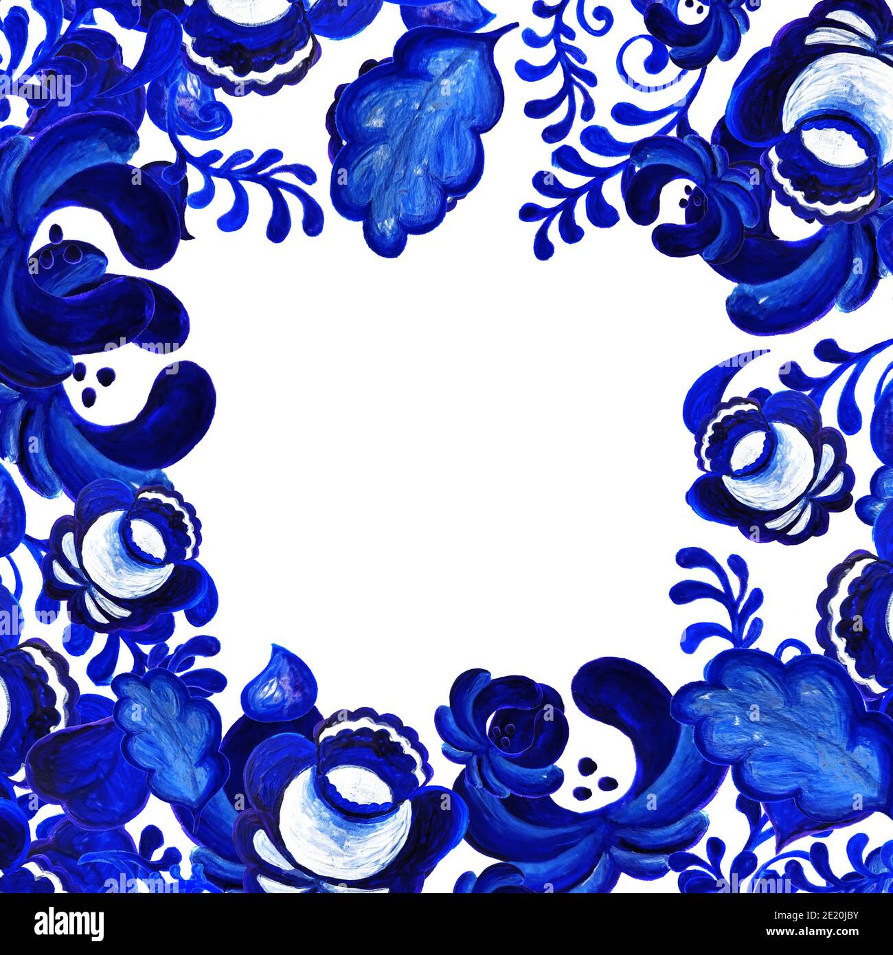 Russia Style Frame Ornate floral frame in traditional Russian style Gzhel Stock Photo - Alamy