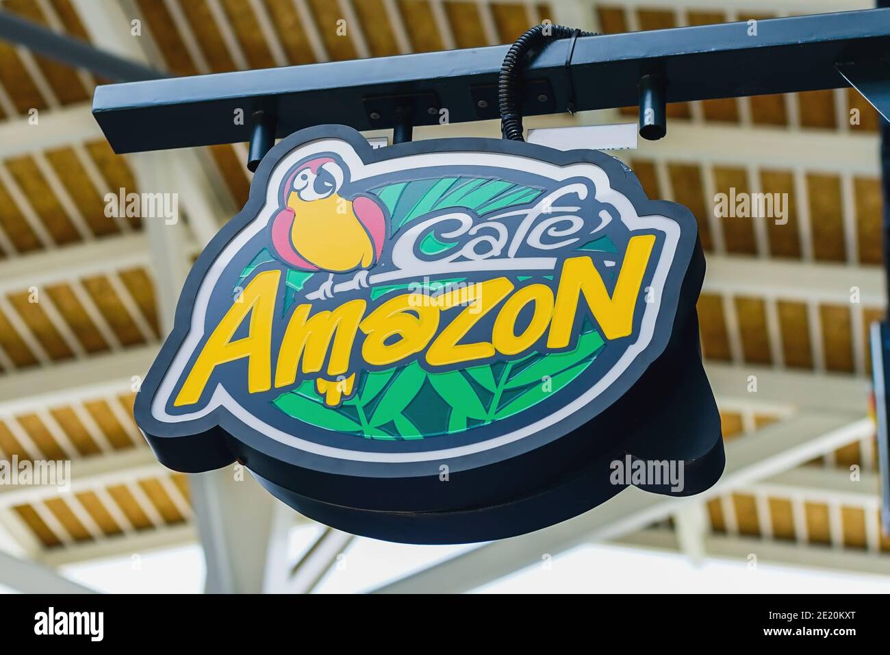 Samut Prakan, Thailand - November 02, 2020: Cafe Amazon Coffee shop in Siam Premium Outlets Bangkok. This is a famous Thai brand coffee shop in Thaila Stock Photo
