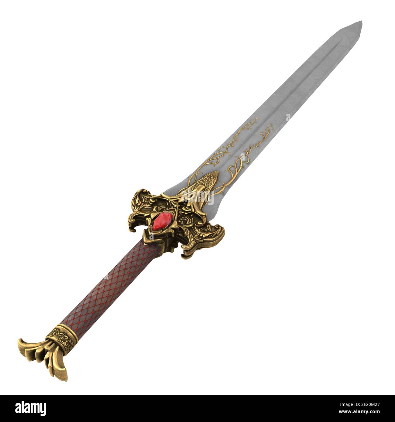 Two realistic crossed swords with golden handle Vector Image
