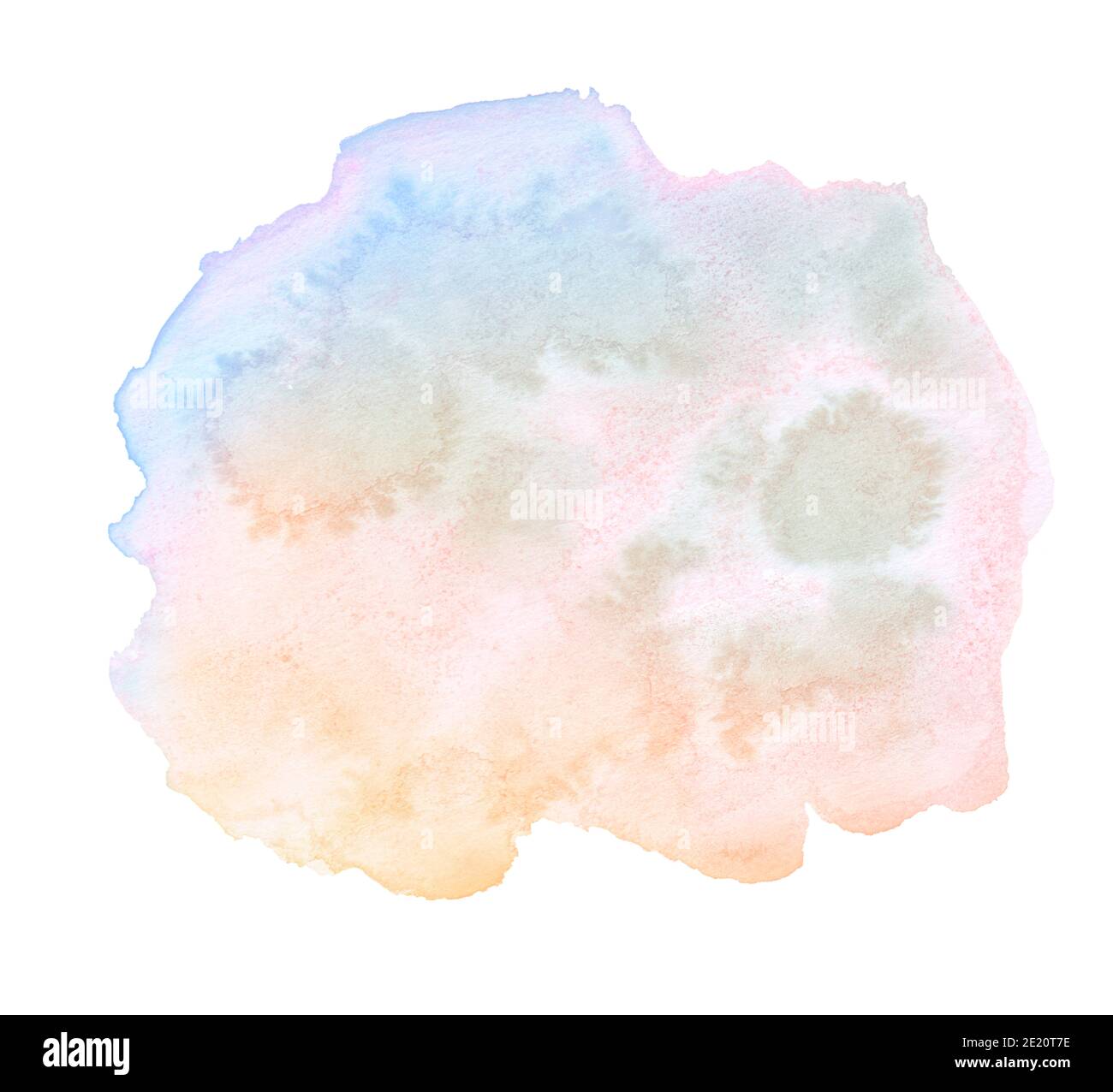 Polychrome watercolor background with sharp edges and borders. Isolated colorful spot. Stock Photo