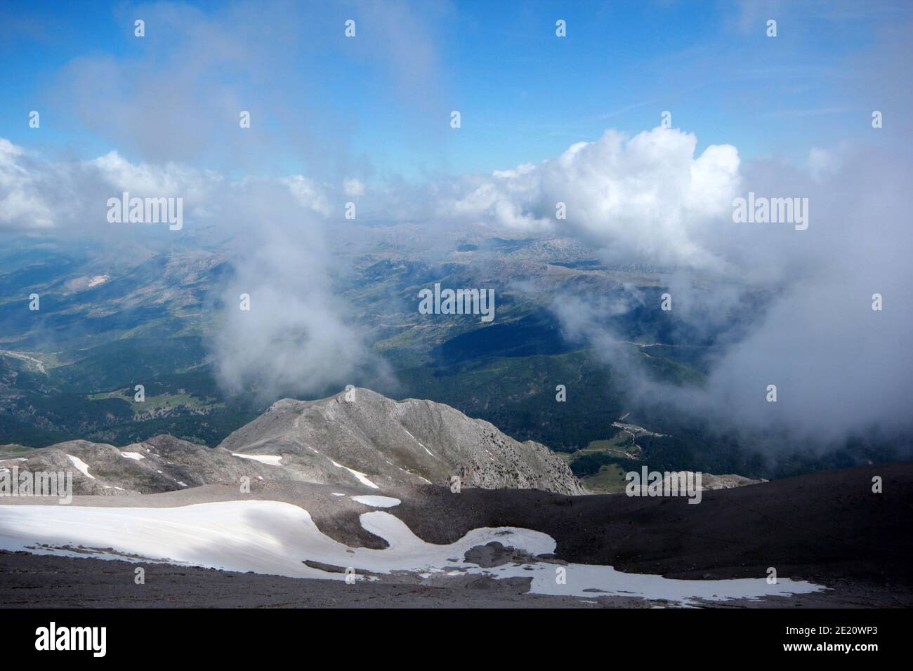 foggy mountain view from high Stock Photo - Alamy