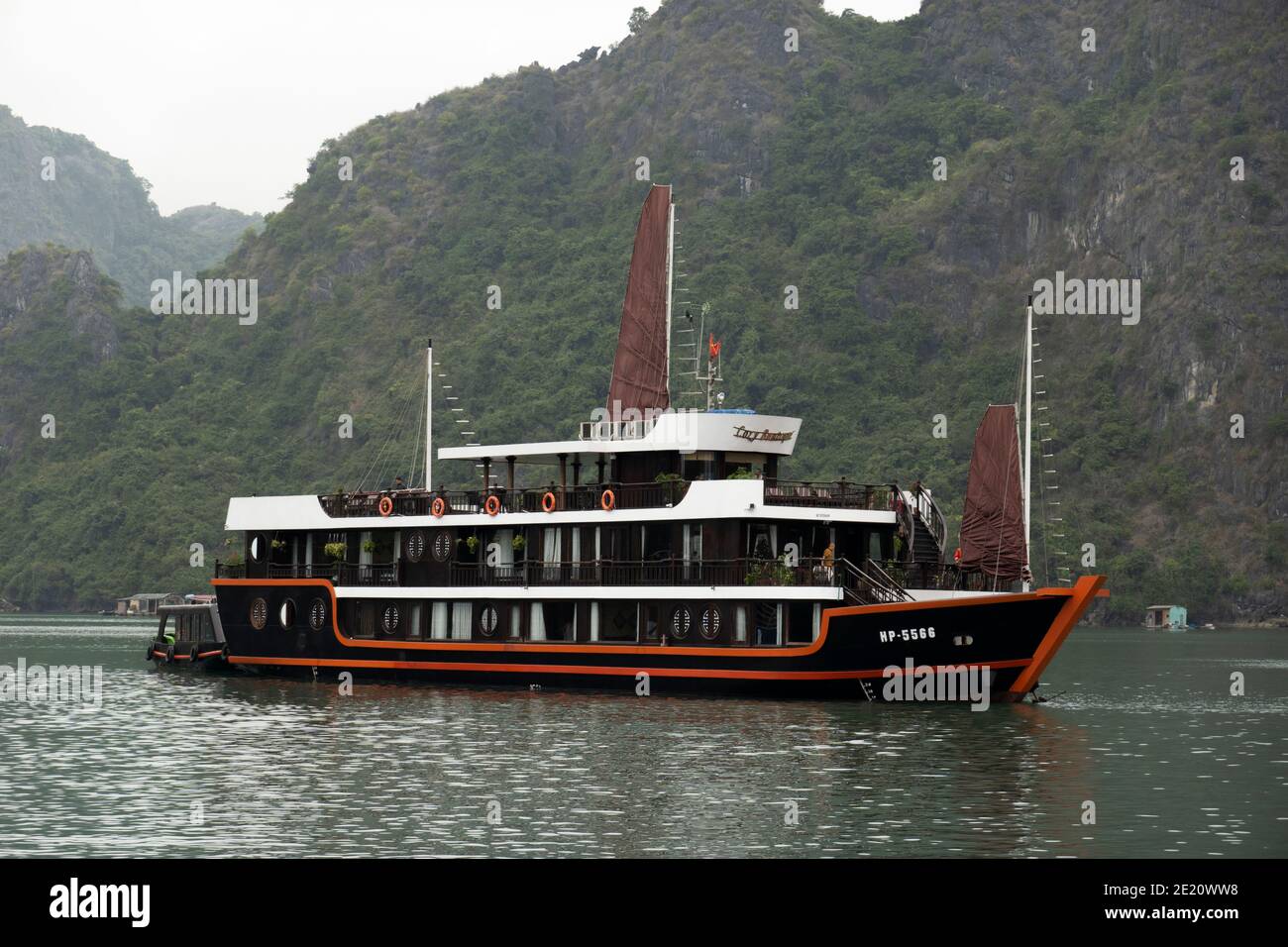 Cruise ship in Ha Long Bay Stock Photo