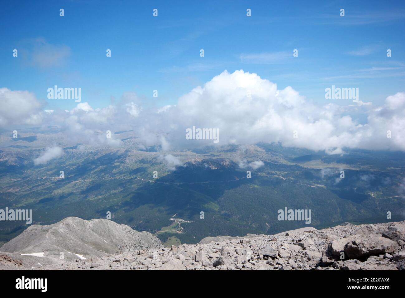 foggy mountain view from high Stock Photo - Alamy