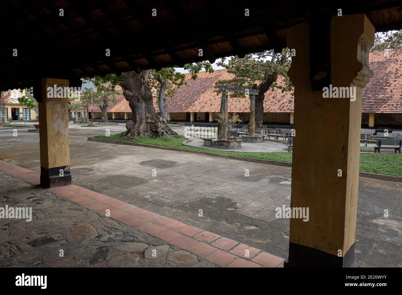 Courtyard in Con Dao prison Stock Photo