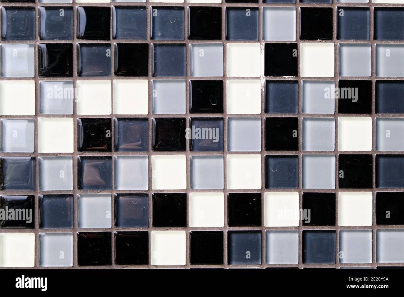 Mosaic Background of Black, White And Gray Ceramic squareTiles Stock
