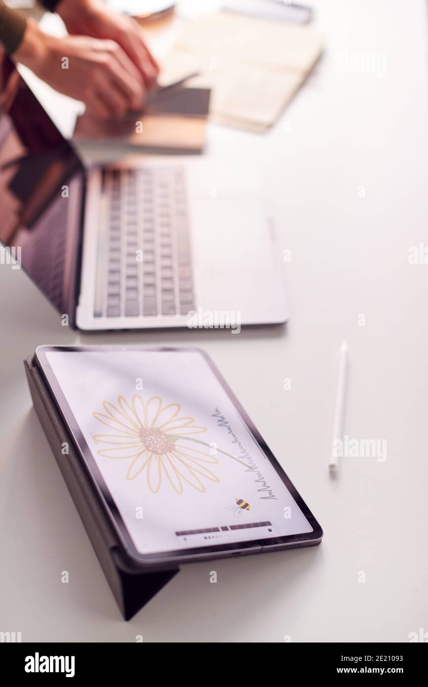 Hand Drawn Laptop High Resolution Stock Photography and Images - Alamy