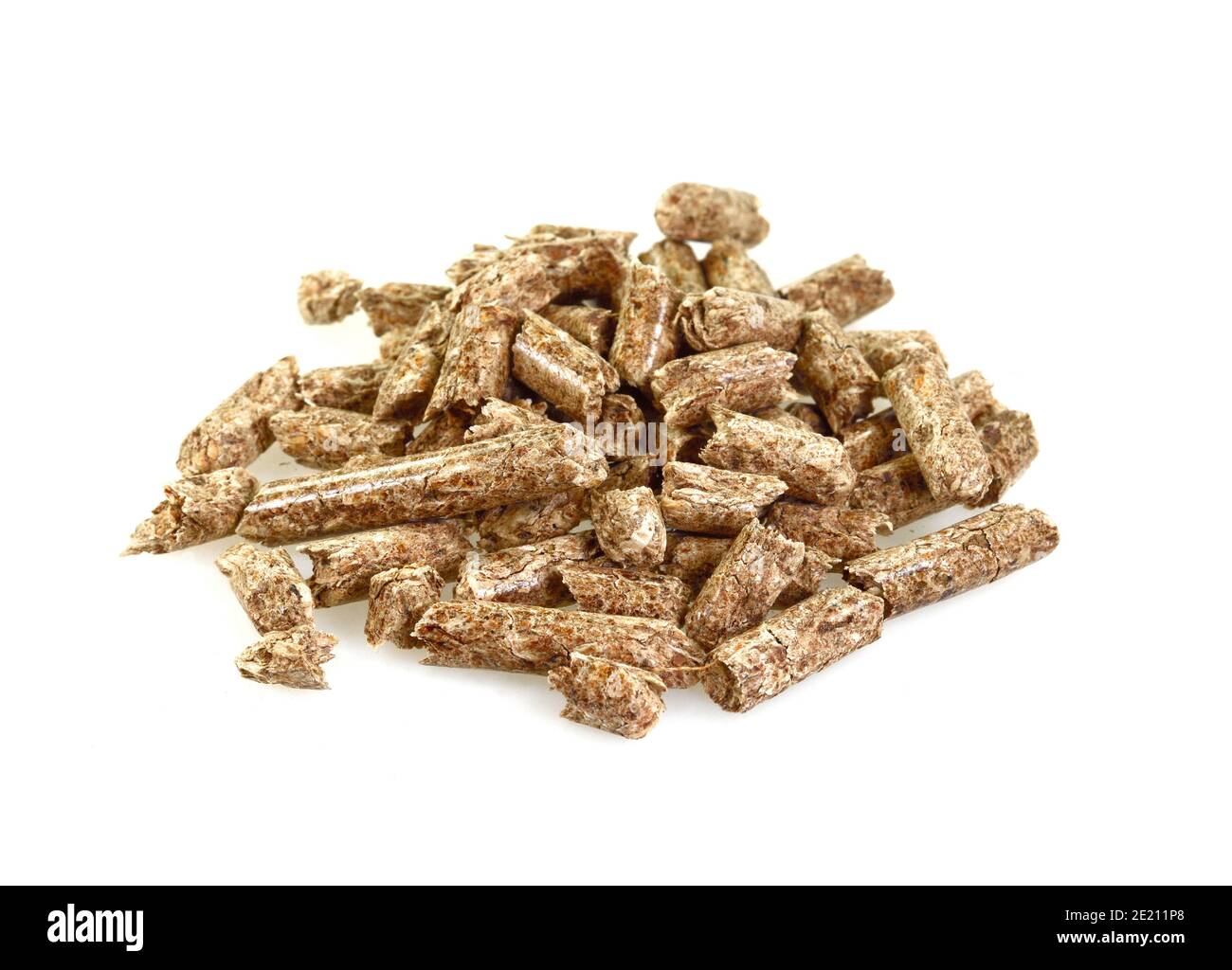 Close up on a pile of compressed wood pellets for use as an eco