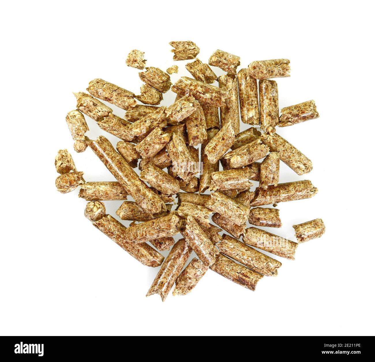 Close up on a pile of compressed wood pellets for use as an eco