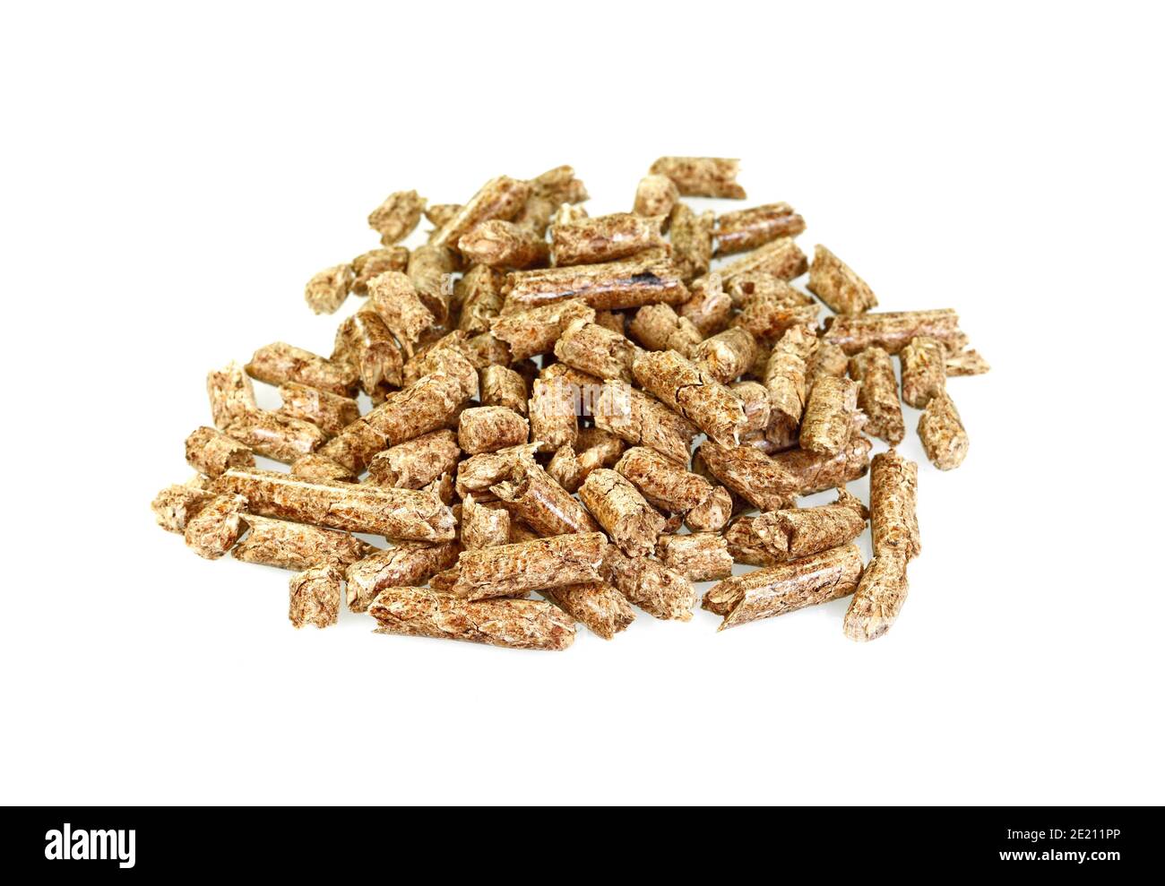 Close up on a pile of compressed wood pellets for use as an eco