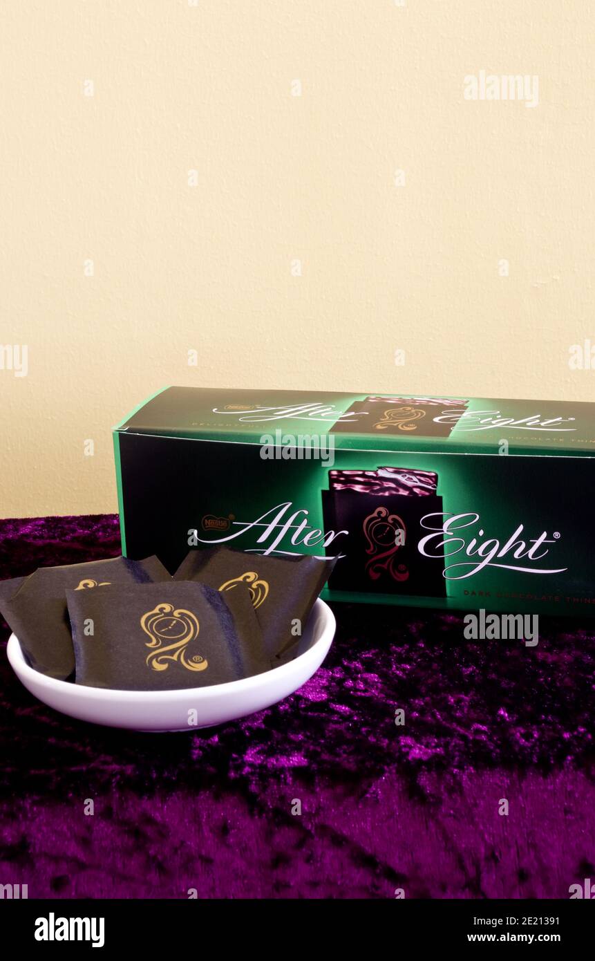 After Eight Chocolate Mint Thins Confectionery, UK Stock Photo