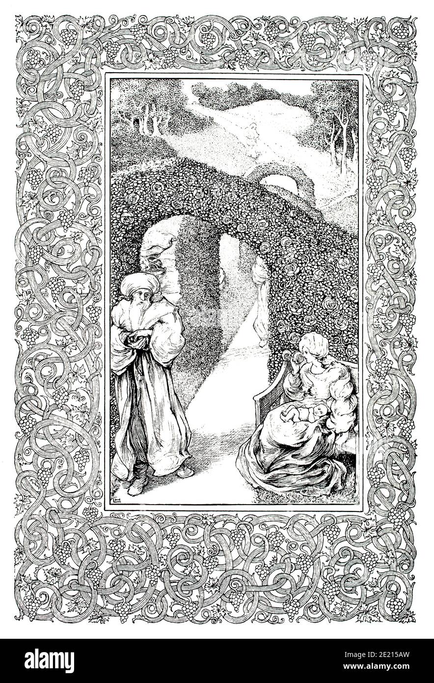 illustration by Laurence Housman from Green Arras, published by John Lane, in 1897 The Studio an Illustrated Magazine of Fine and Applied Art Stock Photo