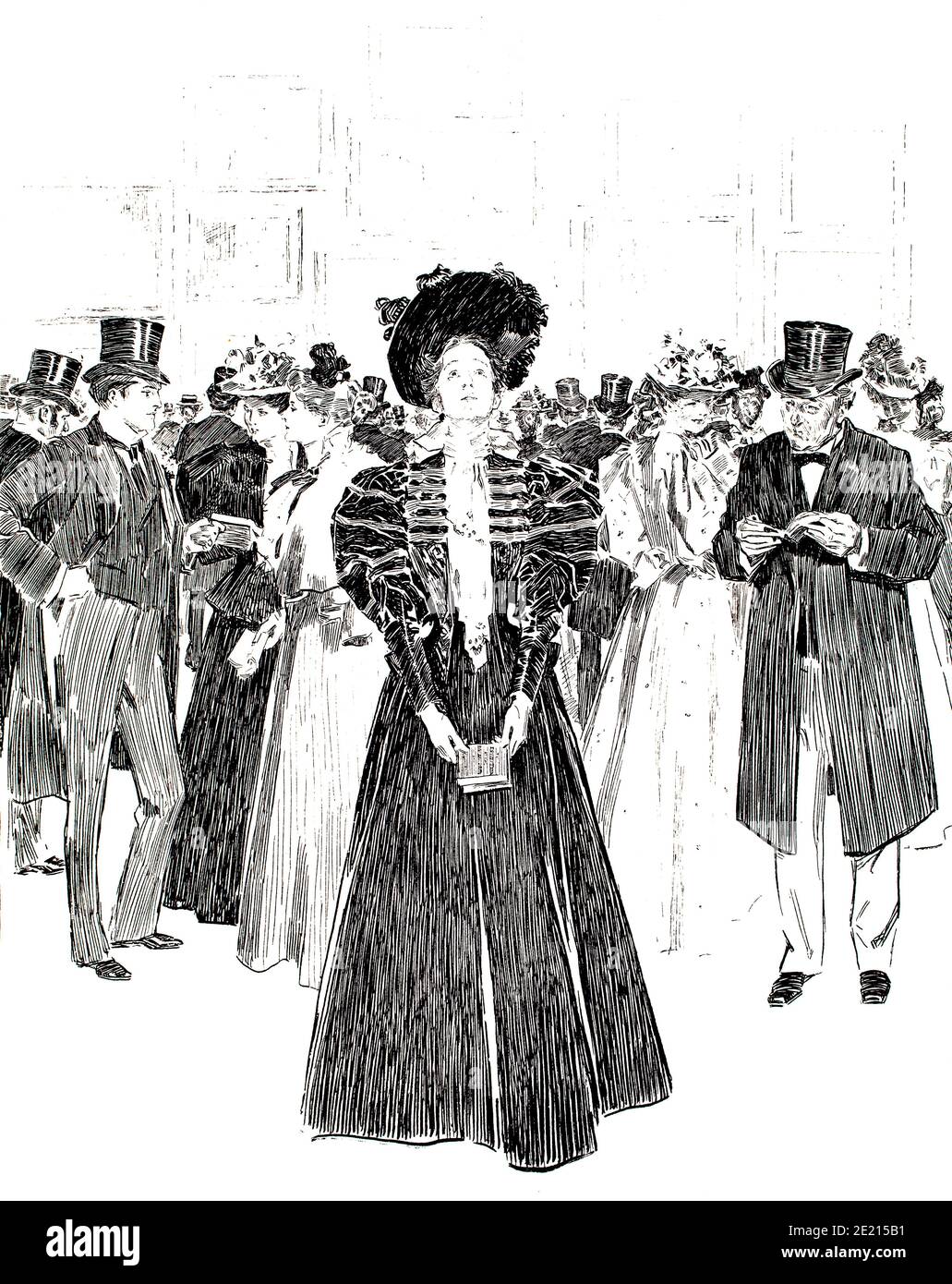 At The Academy , illustration by Charles Dana Gibson from Pictures of People, published by John Lane, in 1897 The Studio an Illustrated Magazine of Fi Stock Photo