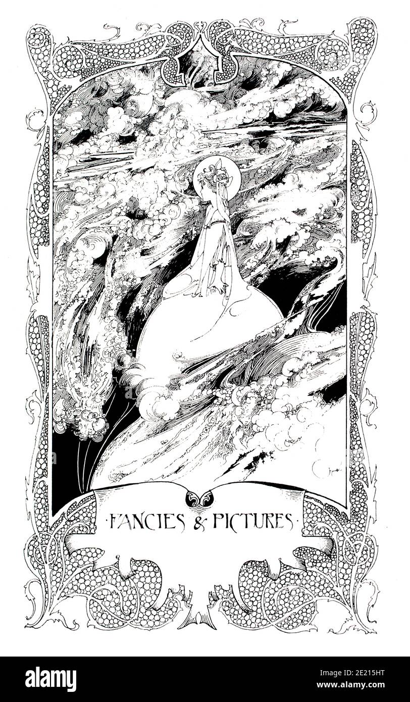 Fancies and Pictures illustration by Charles Robinson for The Child’s World book, from 1897 The Studio an Illustrated Magazine of Fine and Applied Art Stock Photo