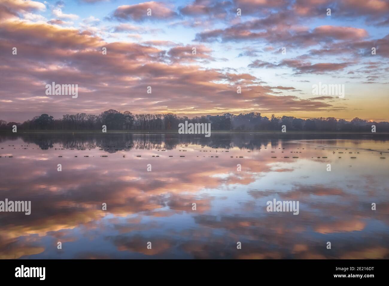 Beautiful natural reflection shots from the Warwickshire area of the UK Stock Photo