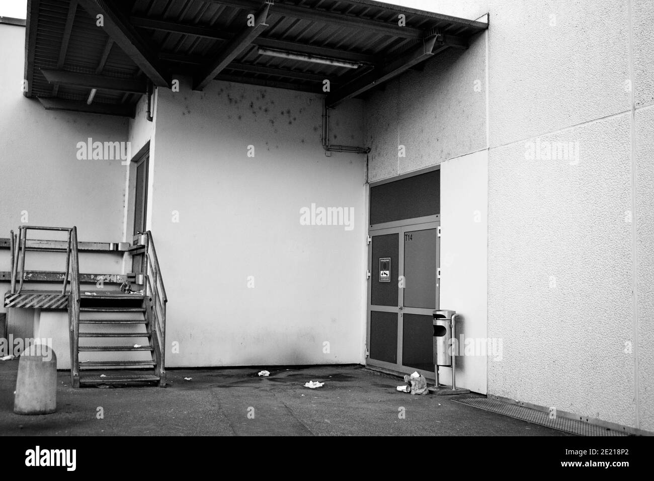 Ugly entrance in a shopping mall Stock Photo