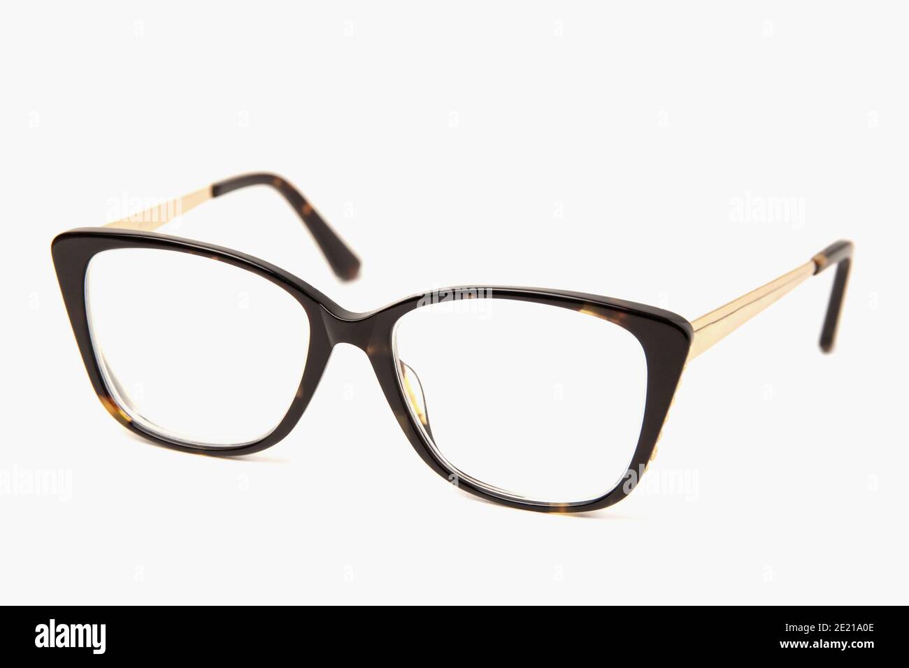 Square plastic eyeglasses frames for women isolated on white background