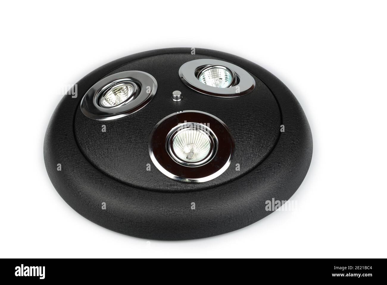Circle halogen lamp on a white background Stock Photo